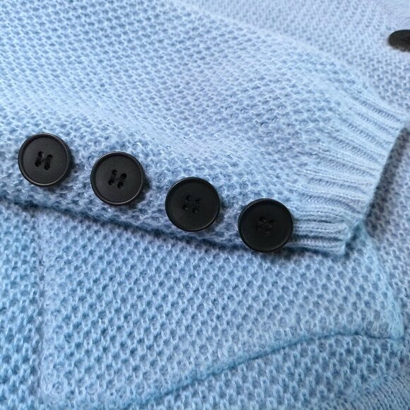 Woman's Cardigan Sweater XXL blue button-down top with long sleeve classic - Picture 2 of 6